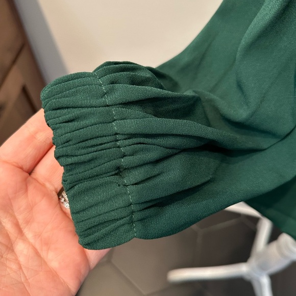 Pomander Place Tuckernuck Hunter Green Carlota Peplum Blouse XS - Picture 8 of 10